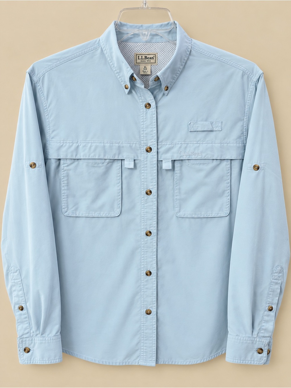 L.L. Bean Women’s Button-Down Long-Sleeve Shirt — Light Blue